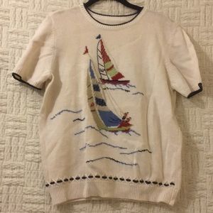 Vintage Sailboat Knit Top